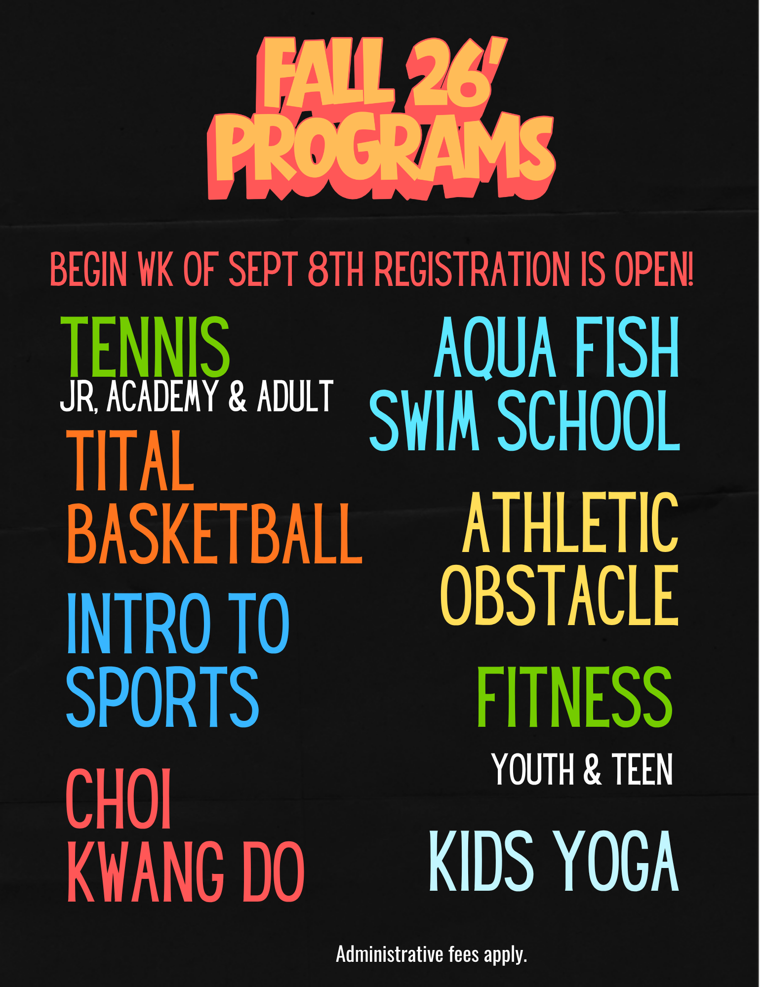 FALL PROGRAMMING